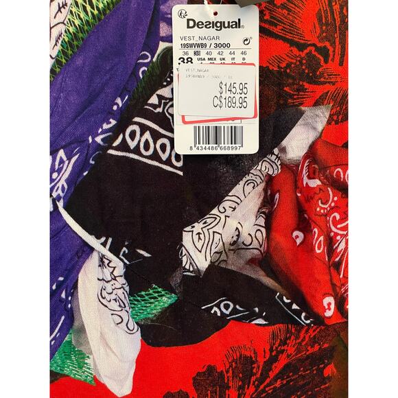 Desigual Nagar Red Dress, Size: 38, NWT - Picture 3 of 4